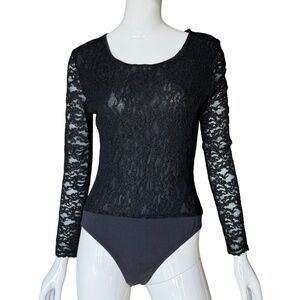Ann Taylor (Original Ann Taylor) Black Lace Bodysuit Size Large